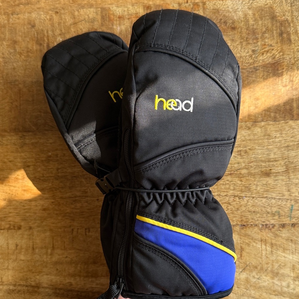 Head Insulated Zipper Snow Gloves